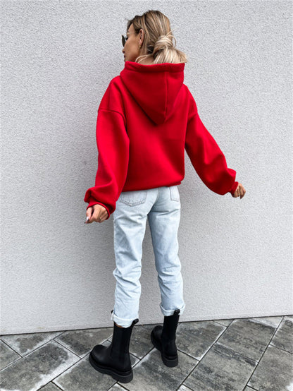 Pull à capuche sans poche imprimé lettre A - Chic&Shines