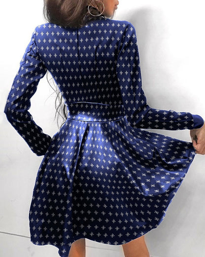 Robe courte manches longues col haut à fermeture éclair - Chic&Shines