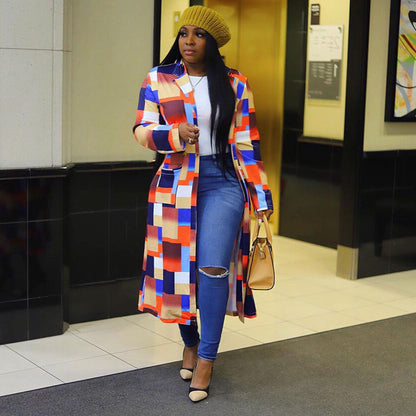 Veste à carreaux imprimé double boutonnage - Chic&Shines