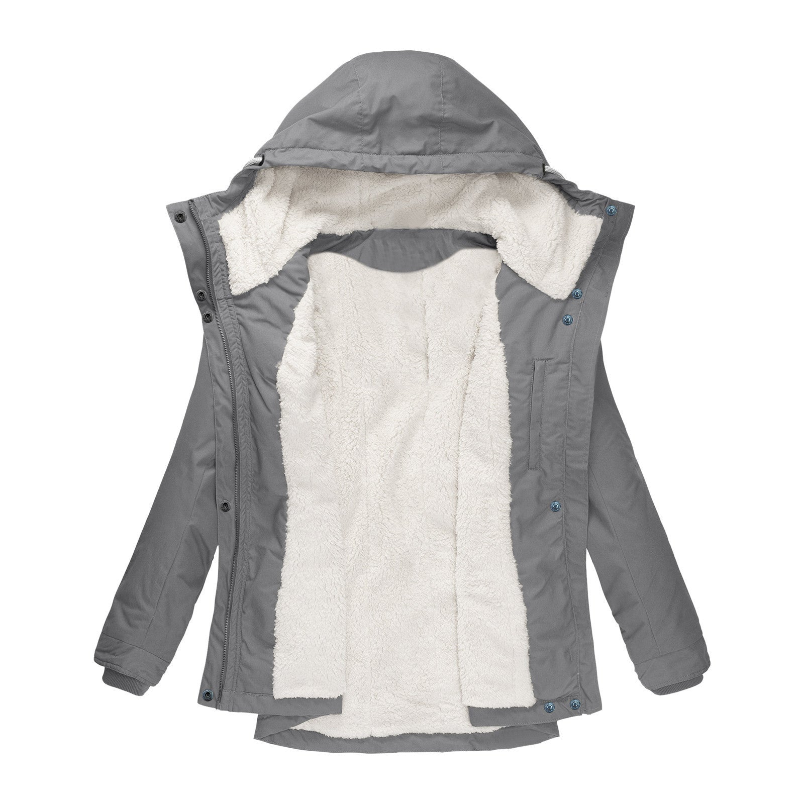 Manteau polaire manches longues à capuche - Chic&Shines