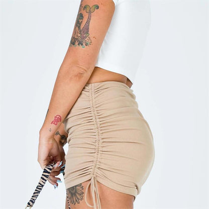 upe Plissés En Tricot De Nervures Couleur Unie