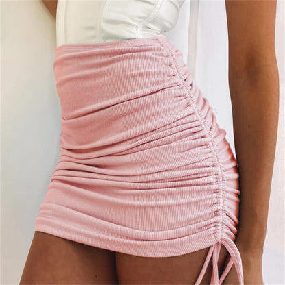 upe Plissés En Tricot De Nervures Couleur Unie